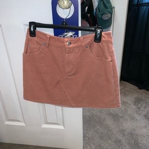 Pink suede skirt